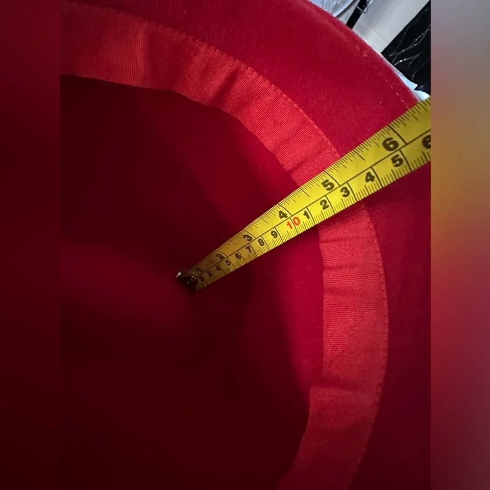 Red Fedora Hat W/Textured Hat Band - Picture 12 of 13